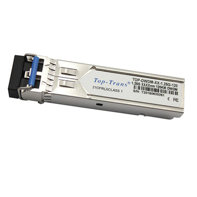 1.25G DWDM SFP جهاز الإرسال والاستقبال البصري 120 كم حل شبكة تبديد الطاقة المنخفضة