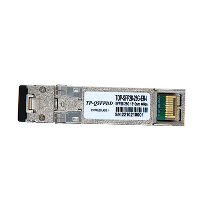 Top Trans MSA و TAA 25GBase-ER SFP28 جهاز الإرسال والاستقبال SMF 1310 نانومتر 40 كيلومتر LC DOM