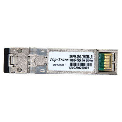 DWDM الوحدة البصرية 25G SFP28 جهاز الإرسال والاستقبال SMF 1270nmTx / 1330nmRx 10km LC DOM