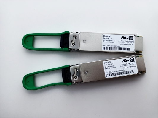 بروكيد 57-1000480-01 XBR-000285 FC SFP وحدة الإرسال والاستقبال 4x 32G 128G QSFP28