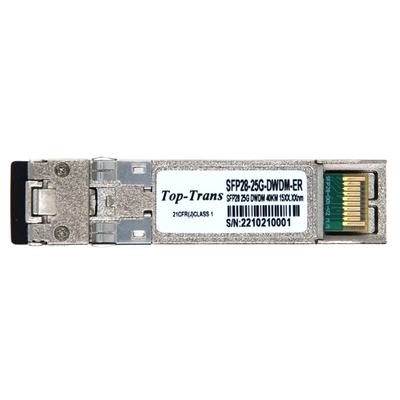 TOP-Trans 25G DWDM SFP + 40KM C باند L النطاق البصري الإرسال والاستقبال 50 جيجا هرتز 100 جيجا هرتز