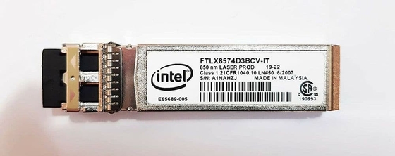 Intel FTLX8574D3BCV-IT 1G / 10G 850nm Multimode Datacom SFP + وحدة الإرسال والاستقبال الضوئية
