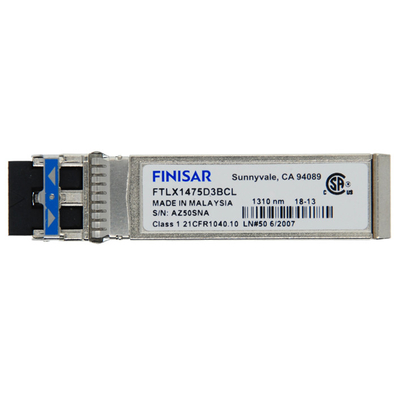 أصل Finisar FTLX1475D3BCL-FC RoHS-6 متوافق 10Gb/S 10km 1310nm SMF Datacom SFP+ Transceiver