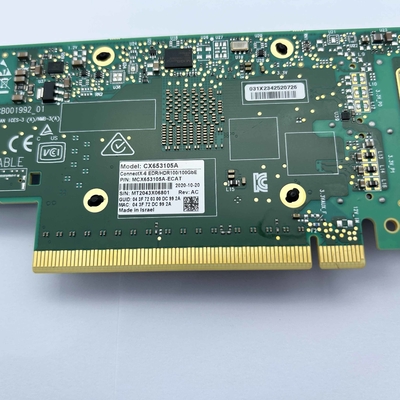 Mهايلاكس كونكت إكس-6 VPI MCX653105A-ECAT 100GbE إنفينيباند EDR HDR100 محول خادم RDMA PCIe 4.0 X 16 QSFP56 واحد