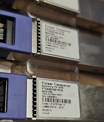 وحدات Finisar QSFP-DD-800G-DR8 الجديدة الضوئية المتوازية SMF MPO16 بمسافة 500 متر، معدل نقل بيانات عالي 800G، مفتاح شبكة 800G، سعة 16 نواة، معدات ألياف ضوئية 400G