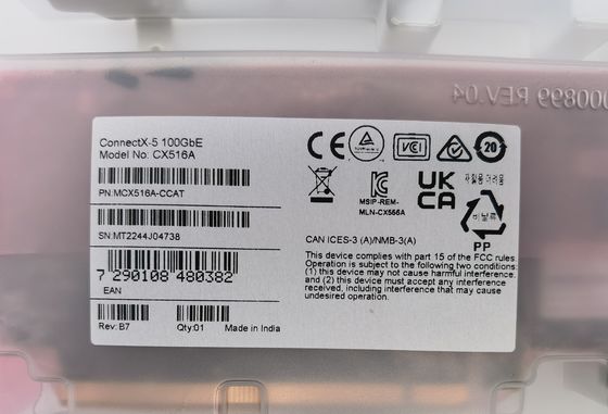 العلامة التجارية الأصلية Mellanox MCX516A-CCAT ConnectX-5 EN Network 100GbE ثنائي الموانئ QSFP28 PCIe3.0 X 16 معدات الألياف الضوئية 100g Net