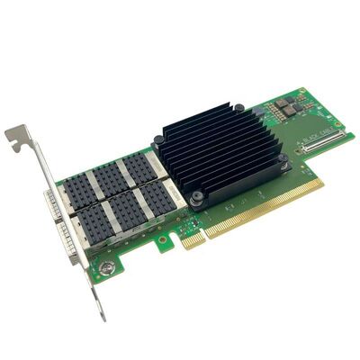 NVIDIA ConnectX-6 Series Ethernet Adapter MCX653106A-EFAT PCIe4.0 X16 منفذ داخلي مزدوج 100Gb / s QSFP56 مخزون الخادم