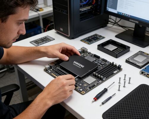 Samsung MZQLB7T6HALA-00W07 7.68 تيرابايت PCIe 3.0 NVMe U.2 SSD للمؤسسات للخوادم ومراكز البيانات