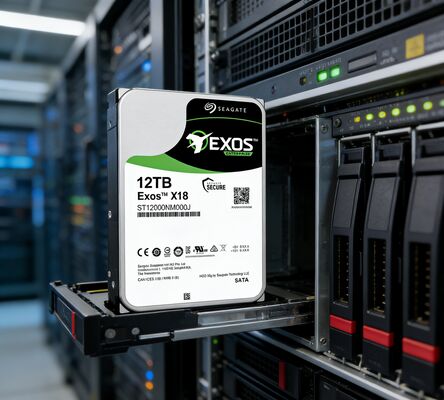 محرك أقراص صلب داخلي Seagate Exos X18 ST12000NM000J بسعة 12 تيرابايت، 7200 دورة في الدقيقة، ذاكرة تخزين مؤقت 256 ميجابايت، SATA 6Gb/s CMR Enterprise HDD لتخزين الخوادم على مدار الساعة طوال أيام الأسبوع