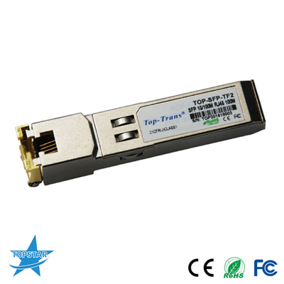 100m 10 / 100Base النحاس SFP جهاز الإرسال والاستقبال Rj45 موصل ROHS